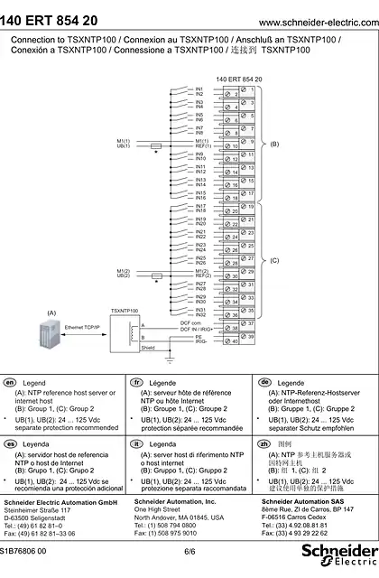schneider施耐德140ERT85420 Time Stamp Module - Quantum_ Instruction Sheet